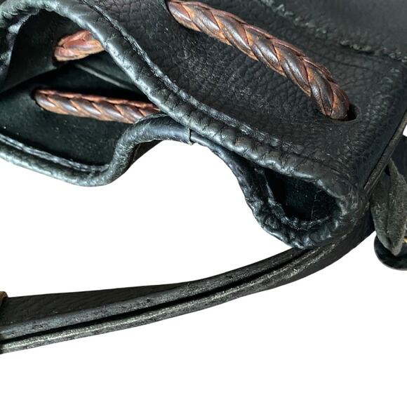 Dooney and Bourke Vintage Black Leather Pebbled Bucket Bag Purse - Picture 9 of 14